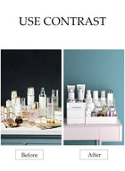 DUNISO Makeup Organizer, Cosmetic Desk Storage Box with Drawers Skincare Organizers for Dressing Table, Countertop, Bathroom Counter, Vanity Holder for Brushes, Lotions, Lipstick, Perfume - Image 2