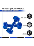 DUNISO 2 Pcs Dumbbells, Fitness Dumbbells, Weightlifting Dumbbells with Anti Slip Handles, Sturdy and Durable，Suitable For Fitness, Home Use, Exercise, Weightlifting, Yoga, 1KG Each，Blue - Image 2