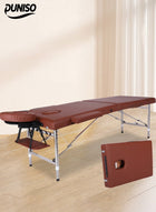 DUNISO Massage Table,Portable Massage Bed,3 Folding Lightweight Height Adjustable Salon Spa Table with Carrying Bag & Accessories,for SPA Salon Tattoo Massage Therapeutic Treatment,Brown