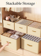 DUNISO 6pcs Wardrobe Clothes Organizer Foldable Closet Storage Organizer for Clothes Jeans Washable Closet Storage Boxes with Carrying Handles Cube Storage Bin for Home Bedroom Office - Image 3