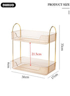 DUNISO Bathroom Counter Organizer Countertop Storage,2-Tier Cosmetics Skincare Shelf Organizer with Portable Handle, Makeup Organizer Perfume for Dresser Vanity Tray, Spice Rack Organizer for Kitchen - Image 4