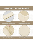 DUNISO 15 Pcs Clothes Drawer Organisers，Foldable Underwear Drawer Organizer and Closet Dividers，Storage Dresser Drawer Dividers，for Clothes, Socks, Bras, Underwear, Towels, Leggings, Jeans and Sweaters，Beige - Image 4