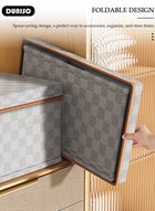 DUNISO 2 Pack Closet Storage Box with Lid and Handle, Stackable Wardrobe Clothes Organizer, Foldable Closet Storage Basket, Cube Storage Bins for Clothing, T-Shirt, Jeans, Sweaters, Toys & Books (18L) - Image 4