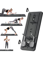 DUNISO Foldable Pilates Reformer Set，5-in-1 Multifunctional Sliding Board with Resistance Bands & Timer, Core Trainer Ab Machine Fitness Equipment for Home Gym, Women & Men，All Levels(Beginner to Advanced)