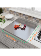 DUNISO Stainless Steel Cutting Board with Lip, chopping board for Kitchen,L Shape Pastry Board，Kneading Board Cutting Mats，Rust Proof, Sturdy and Durable, Easy to Clean，Suitable for Meat, Fruits, Vegetables, Bread, and Baking，40 * 30CM - Image 3