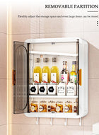 DUNISO Bathroom Shelf Wall Mounted,Bathroom Organizers and Storage, Over The Toilet Storage Rack, Kitchen Cabinet Cosmetics Makeup Organizer with Door and Hooks,Utility Shelves for Bathroom Kitchen - Image 4
