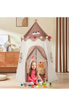 DUNISO Children's Play Tent Playhouse with Two Windows for Kids Indoor Bed Tent, Toddler Toys for Boys and Girls, Brown, Portable Foldable Toddler Tent - Image 2