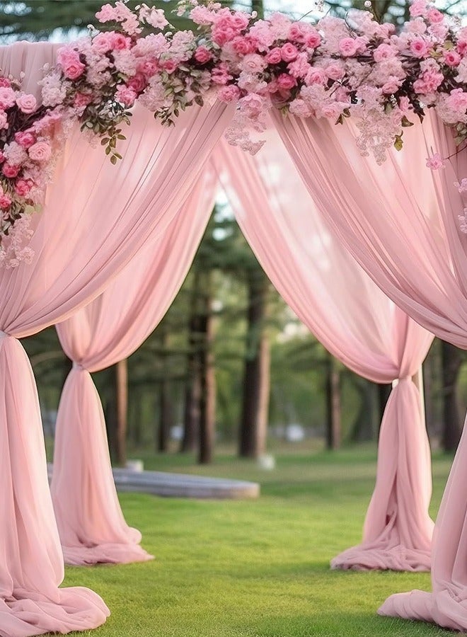 DUNISO Wedding Arch Draping Fabric, Wedding Drapery, Sheer Fabric for Draping, Chiffon Fabric Drapery Sheer Backdrop Curtains, Wedding Table Runner for Wedding Ceremony Party Reception Decorations Outdoor Holiday Decorations