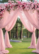 DUNISO Wedding Arch Draping Fabric, Wedding Drapery, Sheer Fabric for Draping, Chiffon Fabric Drapery Sheer Backdrop Curtains, Wedding Table Runner for Wedding Ceremony Party Reception Decorations Outdoor Holiday Decorations