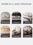 DUNISO Bed Head Cover, Anti-Collision Tatami, Full Dust-Proof Backrest Cover, Thickened Lattice Soft Cover, Suitable For Bedroom Decoration, Washable (Beige, 200cm) - Image 3