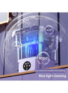 DUNISO Portable Foldable Washing Machine，Turbine Washing Machine with Drain Basket，Half Automatic Mini Household Foldable Bucket Washer with Blue Light Sterilization and 3 Modes Deep Cleaning，Suitable for Travelling, Camping, Apartment Dorm - Image 4