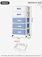 DUNISO 5 Layer Drawer Storage Cabinet with Wheels, Toys Storage Box, Office Desk Storage Box, Drawer Storage Bins for Clothes and Toys, Dust-proof Clothes Storage Cabinet Rack for Living Room, Bathroom, kitchen, Bedroom - Image 4
