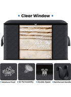 DUNISO 3 Pcs Large Storage Bags，Clothes Organizer，Heavy-Duty Foldable Organizers with Handles and Zippers，Breathable and Moisture-proof，for Storing Duvet Covers, Blankets, Clothing, and Household Items,60*40*35cm - Image 4