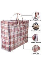 DUNISO Pack of 4 Strong Storage Laundry Bags – Big Moving/Shopping Bags with Zipper & Handles - Reusable Storage Zip Bag, Medium Size Heavy Duty Nylon Organizer Bags for Quilts Blankets Pillows Cloths - Image 4