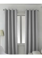 DUNISO 2 Pieces of Blackout curtains, household soundproof and heat insulating curtains，with perforated top, suitable for bedroom and living room, 132 * 240cm,grey
