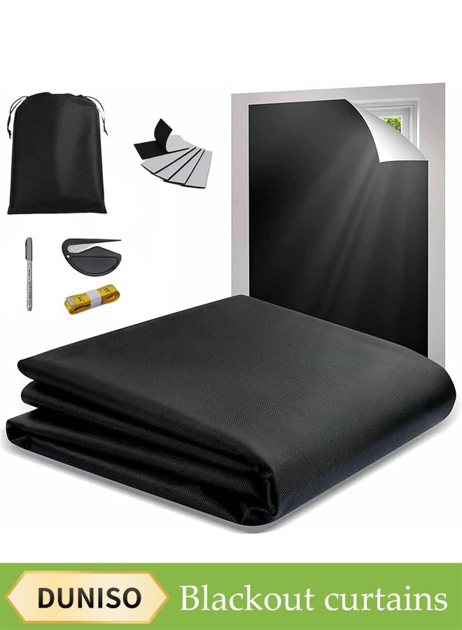 DUNISO Blackout Blinds, Free-Cut Portable Travel Curtains, No Drilling Required, Travel Blackout Curtains For Home Office, Kids Room, Bedroom, Car, Etc. (300 x 145 Cm).