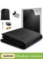 DUNISO Blackout Blinds, Free-Cut Portable Travel Curtains, No Drilling Required, Travel Blackout Curtains For Home Office, Kids Room, Bedroom, Car, Etc. (300 x 145 Cm).