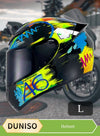 DUNISO Full face motorcycle helmet, lightweight crash resistant motorcycle helmet, all season cool riding helmet，cycling helmet with black lenses, breathable lining, suitable for both men and women，suitable for recreational activities such as cycling (L)