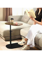 DUNISO Adjustable Height C Shaped End Table,360°Swivel Adjustable Sofa Small Side Table,Slide Under Couch Table,Suitable for Living Room, Sofa, Bedroom, Study Room, Cafe Office，80cm to 45cm Height - Image 2