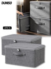DUNISO 2PCS Large Storage Bags, Washable Clothes Storage Bins with Zip Lid, Foldable Closet Organizers Storage Containers with Durable Handles Thick Fabric Storage Box for Blanket Comforter Clothing Bedding (40*30*21)
