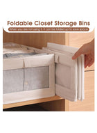 DUNISO 6-piece foldable wardrobe storage box wardrobe organizer, visible linen storage box, clothing drawer organizer, washable wardrobe storage box, rectangular storage box with fixed handle, living room, bedroom, office - Image 5
