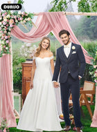 DUNISO Wedding Arch Draping Fabric, Wedding Drapery, Sheer Fabric for Draping, Chiffon Fabric Drapery Sheer Backdrop Curtains, Wedding Table Runner for Wedding Ceremony Party Reception Decorations Outdoor Holiday Decorations - Image 4