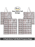 DUNISO Pack of 4 Strong Storage Laundry Bags – Big Moving/Shopping Bags with Zipper & Handles - Reusable Storage Zip Bag, Extra Large Heavy Duty Nylon Organizer Bags for Quilts Blankets Pillows Cloths - Image 2
