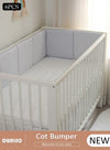 DUNISO Cot Bumper, 6pcs Crib Bumper, Breathable Mesh Cot Liner, Crib Rail Cover, Baby Boys Girls Nursery Breathable Crib Bed Liner Bumper Baby Crib Rail Cover Protector Guard Padded Cot Rail Wrap for Side Front Rails