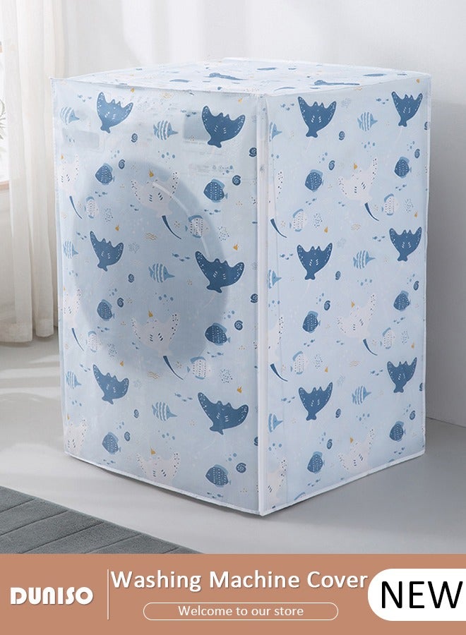 DUNISO Washing Machine Cover,Waterproof and Dustproof Washer Cover, Front Opening External Automatic Roller Washing Machine Cover for 10KG Washer and dryer,Made Of PEVA Material,UV Protection, Aging Resistant