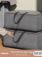 DUNISO 2 Pack Moving Storage Bag with Zipper, Large Capacity Multipurpose Clothes Organizing Storage Bag with Strong Handles, Folding Blanket Storage Bag for Bedroom Closet, Wardrobe, Moving, Quilt Storage