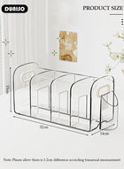 DUNISO Magazine Holder with Pen Holder, Clear File Organizer with Handle, Desk Accessories Organizers with 4 Compartments, Large Capacity Bookends, Desktop Book Storage for Home, Office, School - Image 4