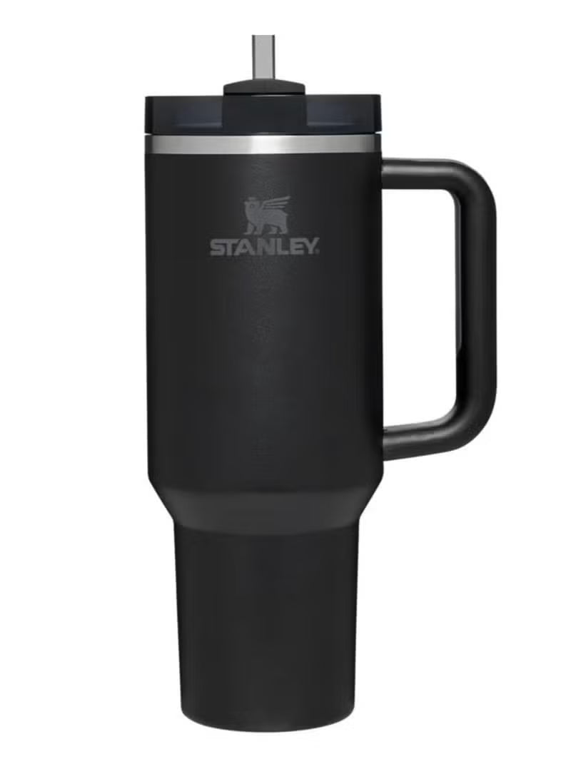 Stanley 40oz Quencher H20 Flowstate Stainless Steel Vacuum Insulated Tumbler with Lid and Straw, Cream (Black)