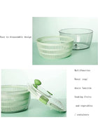 DUNISO Salad Spinner，Multifunction Hand Cranked Fruit Cleaner Drainer，Vegetable Dryer PP Salad Multifunction Salad Drainer Bowl with Secure Lid Lock & Rotary Handle，for Home Kitchen，4L - Image 5