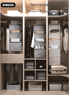DUNISO 5-Tier Wardrobe Hanging Storage Organizer with Drawers, Dressing Room Finishing Hanging Underwear Storage Bag Household Multi-Layer Box Dust Bag Foldable Includes 2 Drawers - Image 3