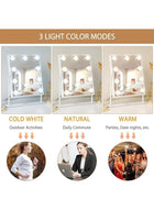 DUNISO Hollywood Makeup Mirror With Light, 9 Led Bulbs, Smart Touch, Three-Color Dimmable, 360° Rotation, White - Image 3
