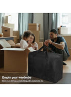 DUNISO 3 Pcs Extra Large Moving Bags，Storage Bags with Strong Zippers & Carrying Handles，Waterproof and Dustproof Heavy Duty Laundry Bag,Space Saving, for Bedding/Duvets,/Pillows/Laundry/Clothes，80*25*48cm，Black - Image 4