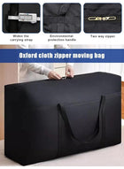 DUNISO 2Pcs Extra Large Storage Bags,Moving Bags with Strong Zippers & Carrying Handles, Waterproof and Dustproof Underbed Storage Organizer Bag, Sturdy and Durable，for Bedding/Duvets/Pillows/Laundry/Clothes/Moving home，110*60*35cm，Black - Image 4