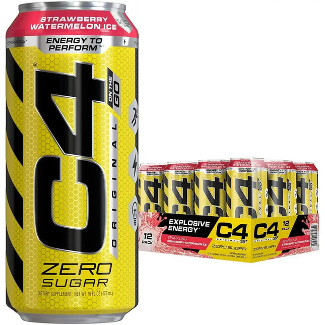 Cellucor C4 Strawberry Watermelon Energy Drink Cans - (12x473ml)