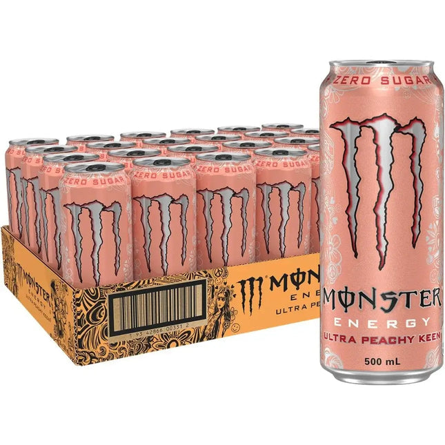 Monster Ultra Peachy Keen Energy Drink Cans - (24x500ml)