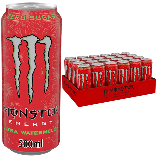 Monster Ultra Watermelon Zero Sugar Energy Drink Cans - (24x500ml)