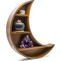 Handcrafted Wooden Crescent Moon Shelf – Features a True Crescent Moon Phase Shape on Natural Wood Tones – Unique Home Decor Floating Shelf for Rustic, Modern, and Nursery Themes – Size Large | 19×17