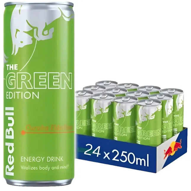 Red Bull The Green Edition Curuba Elderflower Energy Drink Cans - (24x250ml)