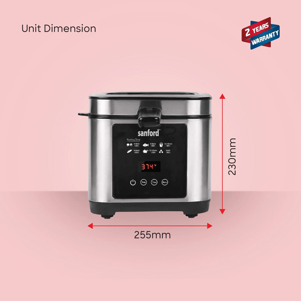 Sanford 1200W 2.5L Deep Fryer with LED Touch Screen and Timer | SF1304DF