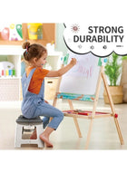 DUNISO Portable Folding Stool, Foldable Step Stool, Fishing Stool, Plastic Stool with Handle for Kitchen, Bathroom Outdoor 32x25x22.5cm - Image 4