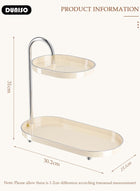 DUNISO 2 Tier Bathroom Countertop Organizer, Multifunction Vanity Storage Tray with Metal Handle, Jewelry & Cosmetics Display Stand, Simple Design Storage Rack, Counter Trays for Bathroom, Kithen, Vanity, Porch - Image 4