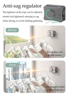 DUNISO Retractable clothesline,indoor stainless steel invisible wall hanging rope, dual head dual purpose laundry rope, can withstand 20kg, suitable for living room, balcony, bedroom, outdoor, 5.1m (white) - Image 4