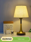 DUNISO Bedside table lamp, USB fabric  bedroom lamp, retro European bedside table lamp, three color and multi level adjustable, suitable for living room, study, bedroom and office