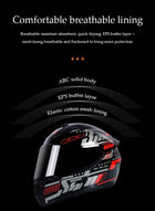 DUNISO Full face motorcycle helmet, lightweight crash resistant motorcycle helmet, all season cool riding helmet，cycling helmet with black lenses, breathable lining, suitable for both men and women，suitable for riding recreational activities（M） - Image 4