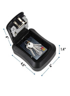 DUNISO Key Lock Box, 4 Digit Combination key box, Portable Combination Lockbox, Wall Mounted Key Storage Box,Waterproof and Anti Theft，For Home, Office, Garage, Apartment,Black (4.6*4*1.4in) - Image 3