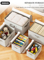DUNISO 2 Pack Closet Storage Box with Zipper Lid, Dust Proof Attic Fabric Storage Box, Foldable Closet Storage Bins with Durable Handles, Wardrobe Clothes Organizer with Lid, Storage Basket for Seasonal Garment Organizer for Home, Closet, Office - Image 3